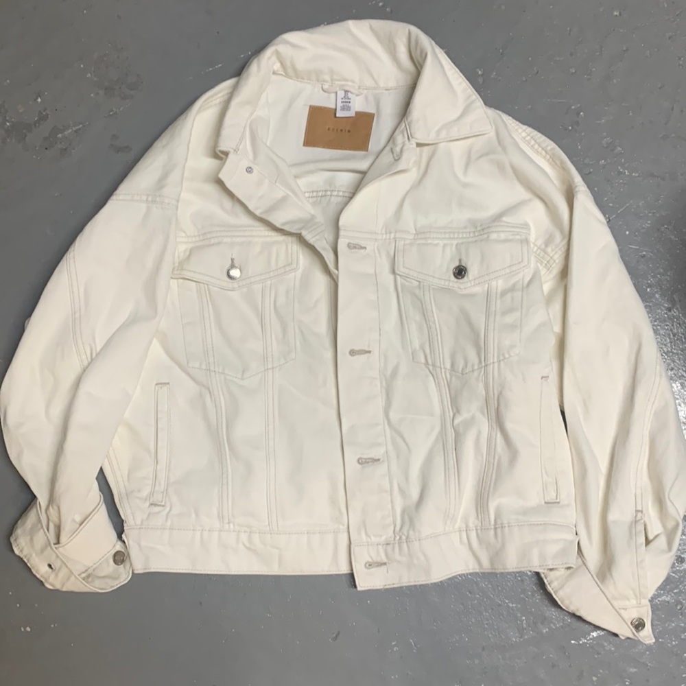 Oversized off white denim jacket